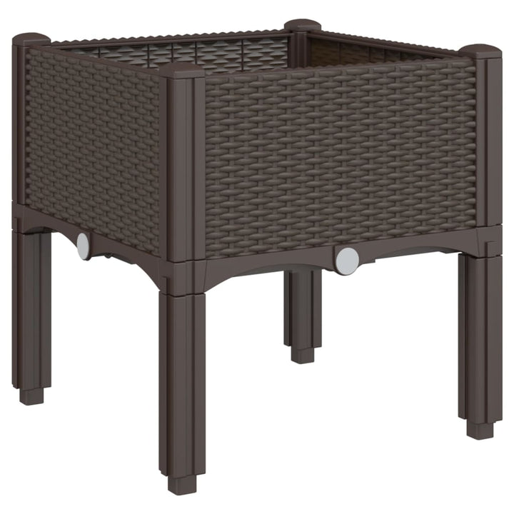 plantekasse med ben 40x40x42 cm PP brun
