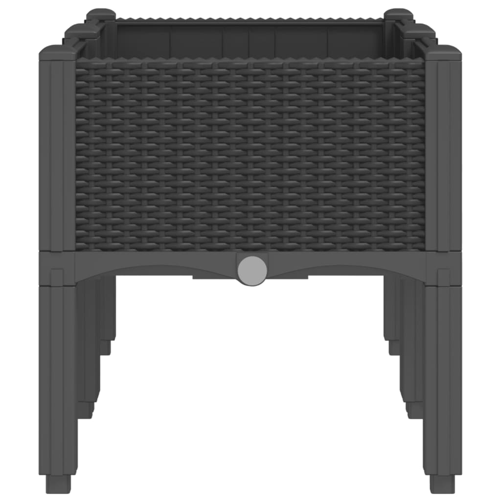 plantekasse med ben 80x40x42 cm PP sort