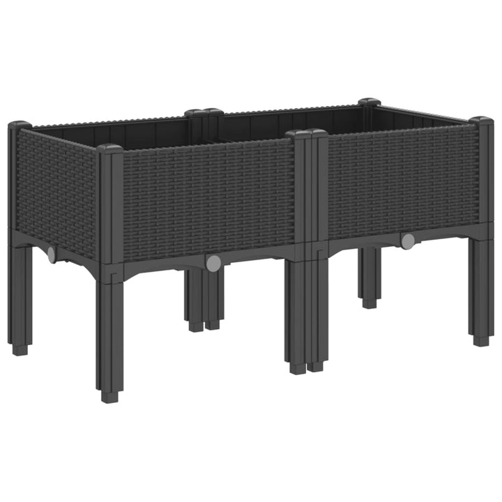 plantekasse med ben 80x40x42 cm PP sort
