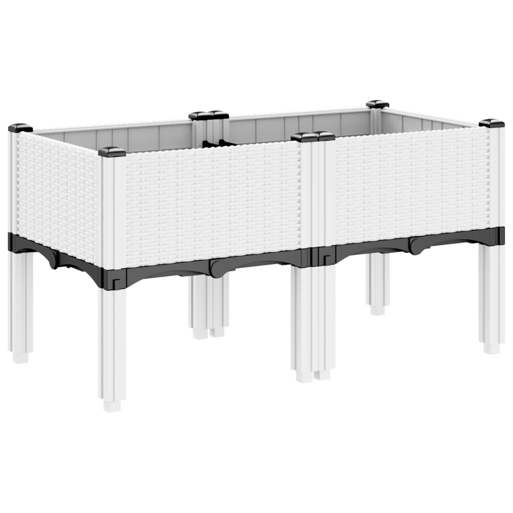 plantekasse med ben 80x40x42 cm PP hvid