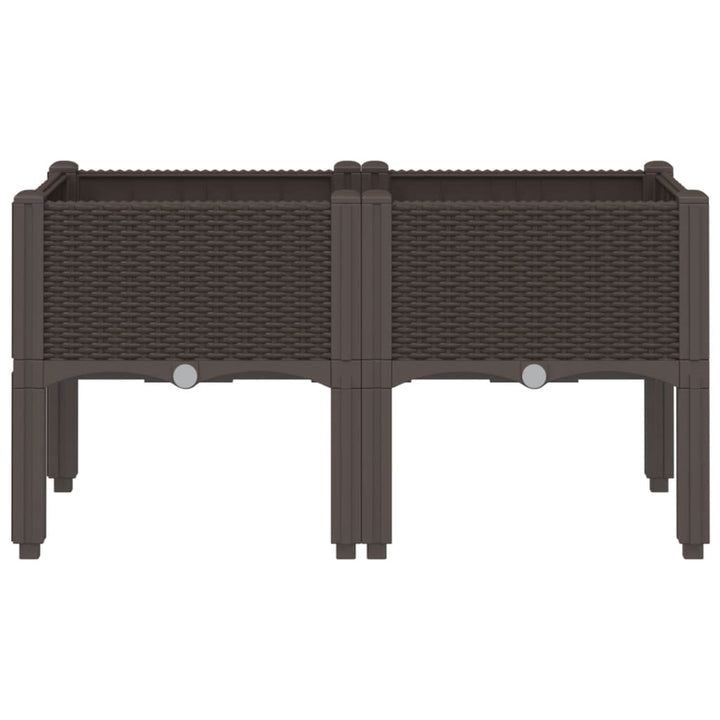 plantekasse med ben 80x40x42 cm PP brun