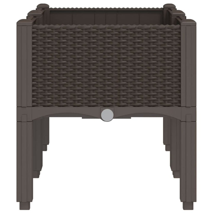 plantekasse med ben 80x40x42 cm PP brun