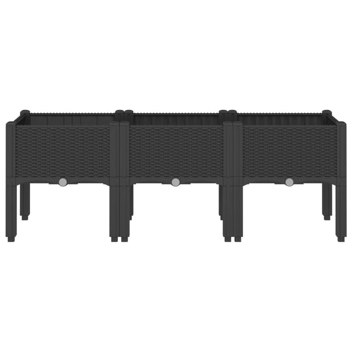 plantekasse med ben 120x40x42 cm PP sort