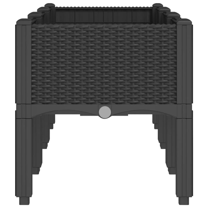 plantekasse med ben 120x40x42 cm PP sort