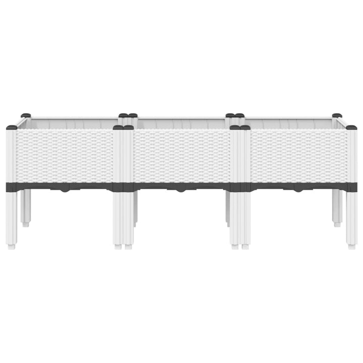plantekasse med ben 120x40x42 cm PP hvid