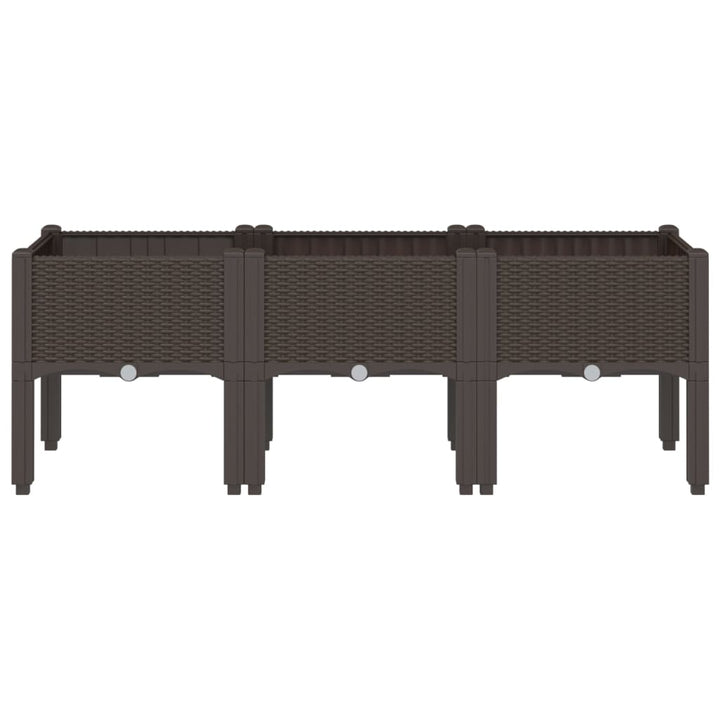 plantekasse med ben 120x40x42 cm PP brun