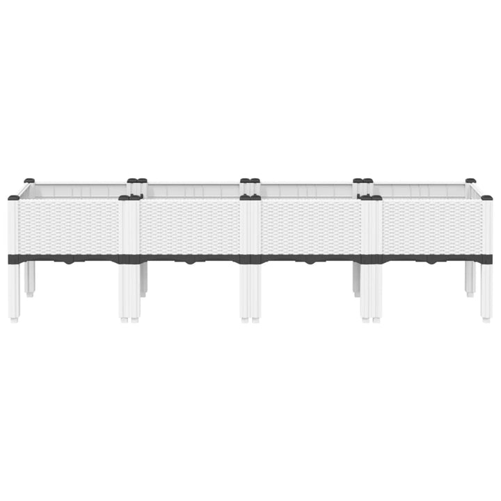 plantekasse med ben 160x40x42 cm PP hvid