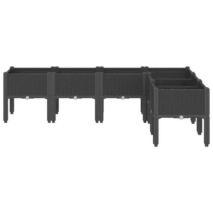 plantekasse med ben 160x120x42 cm PP sort