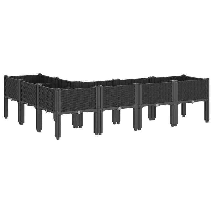 plantekasse med ben 160x120x42 cm PP sort