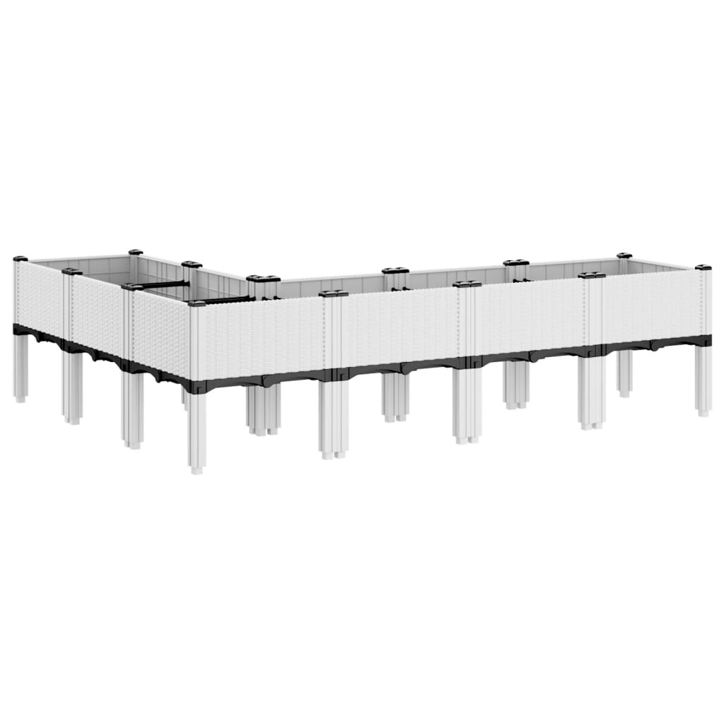 plantekasse med ben 160x120x42 cm PP hvid