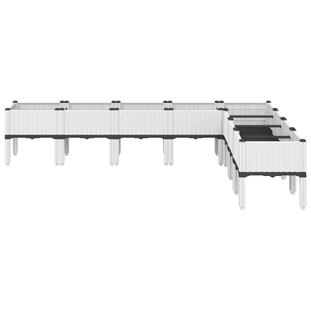 plantekasse med ben 200x160x42 cm PP hvid