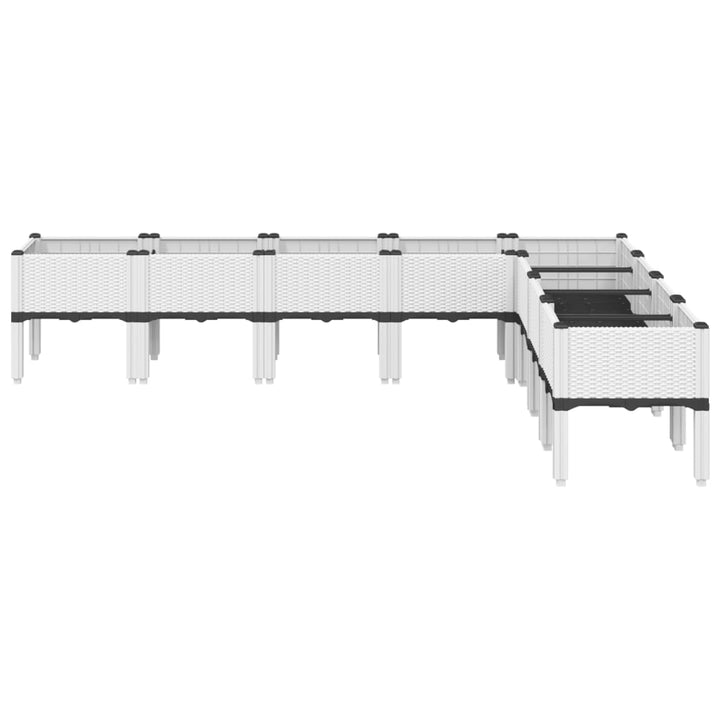 plantekasse med ben 200x160x42 cm PP hvid