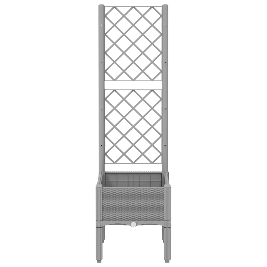 plantekasse med espalier 40x40x142 cm PP lysegrå