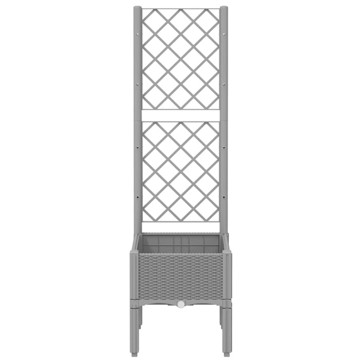 plantekasse med espalier 40x40x142 cm PP lysegrå