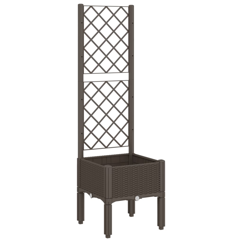 plantekasse med espalier 40x40x142 cm PP brun