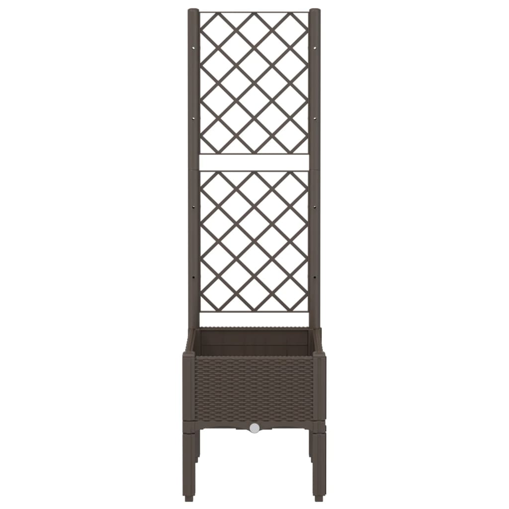 plantekasse med espalier 40x40x142 cm PP brun