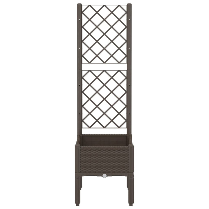 plantekasse med espalier 40x40x142 cm PP brun