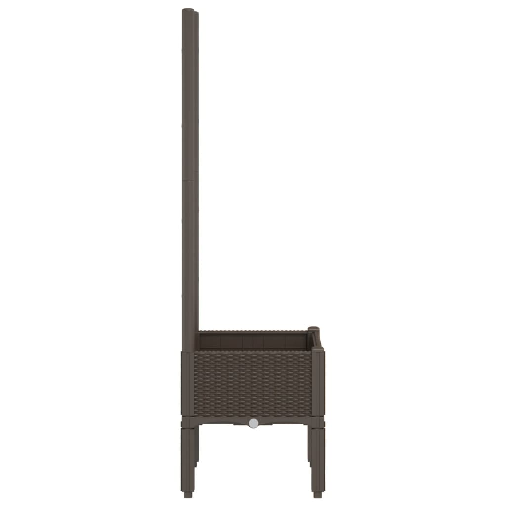 plantekasse med espalier 40x40x142 cm PP brun