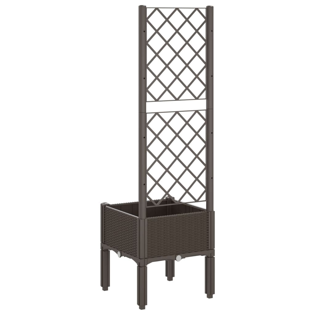 plantekasse med espalier 40x40x142 cm PP brun