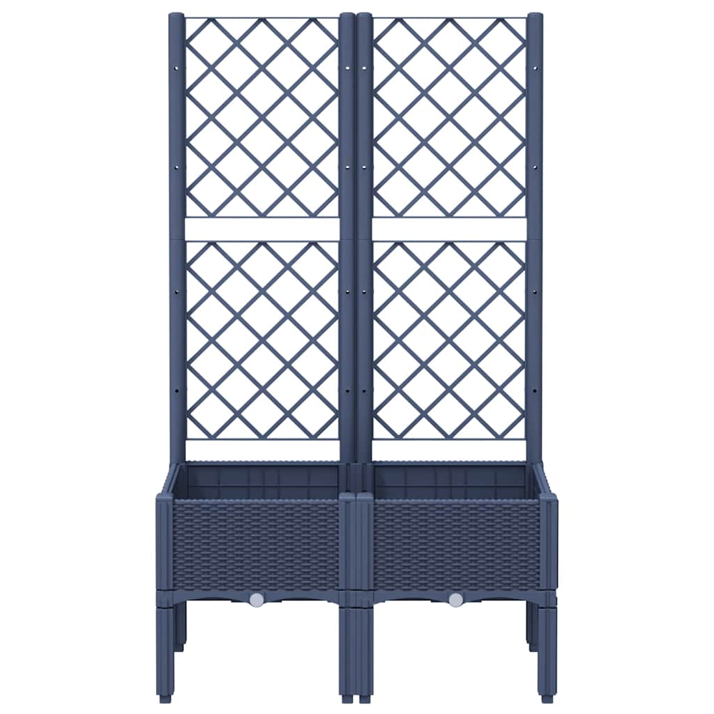 plantekasse med espalier 80x40x142 cm PP blågrå