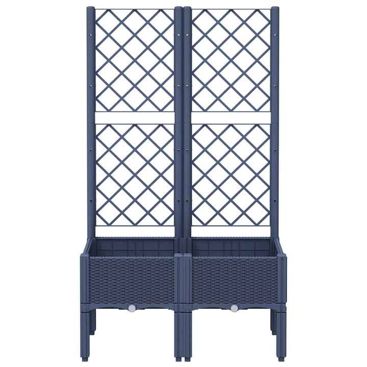 plantekasse med espalier 80x40x142 cm PP blågrå