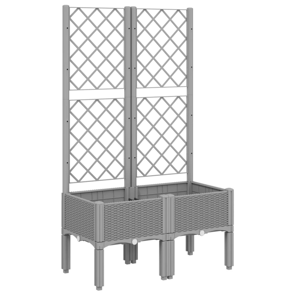 plantekasse med espalier 80x40x142 cm PP lysegrå