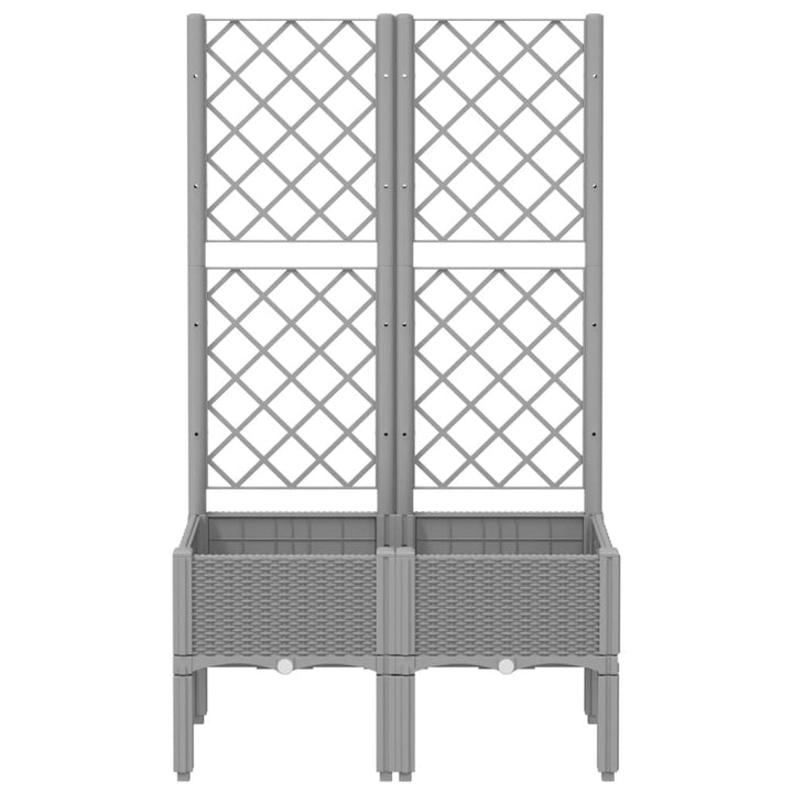 plantekasse med espalier 80x40x142 cm PP lysegrå