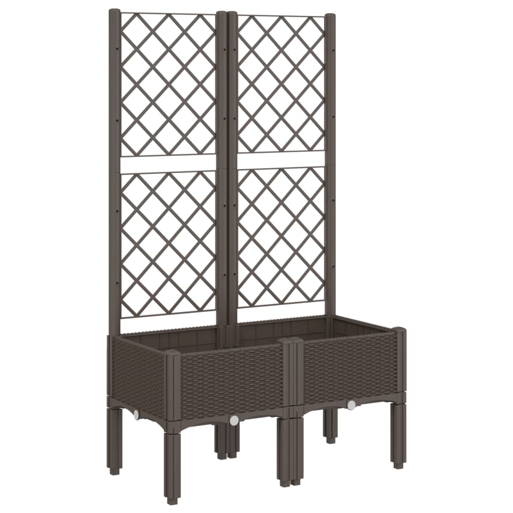 plantekasse med espalier 80x40x142 cm PP brun