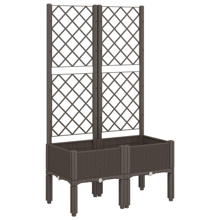 plantekasse med espalier 80x40x142 cm PP brun