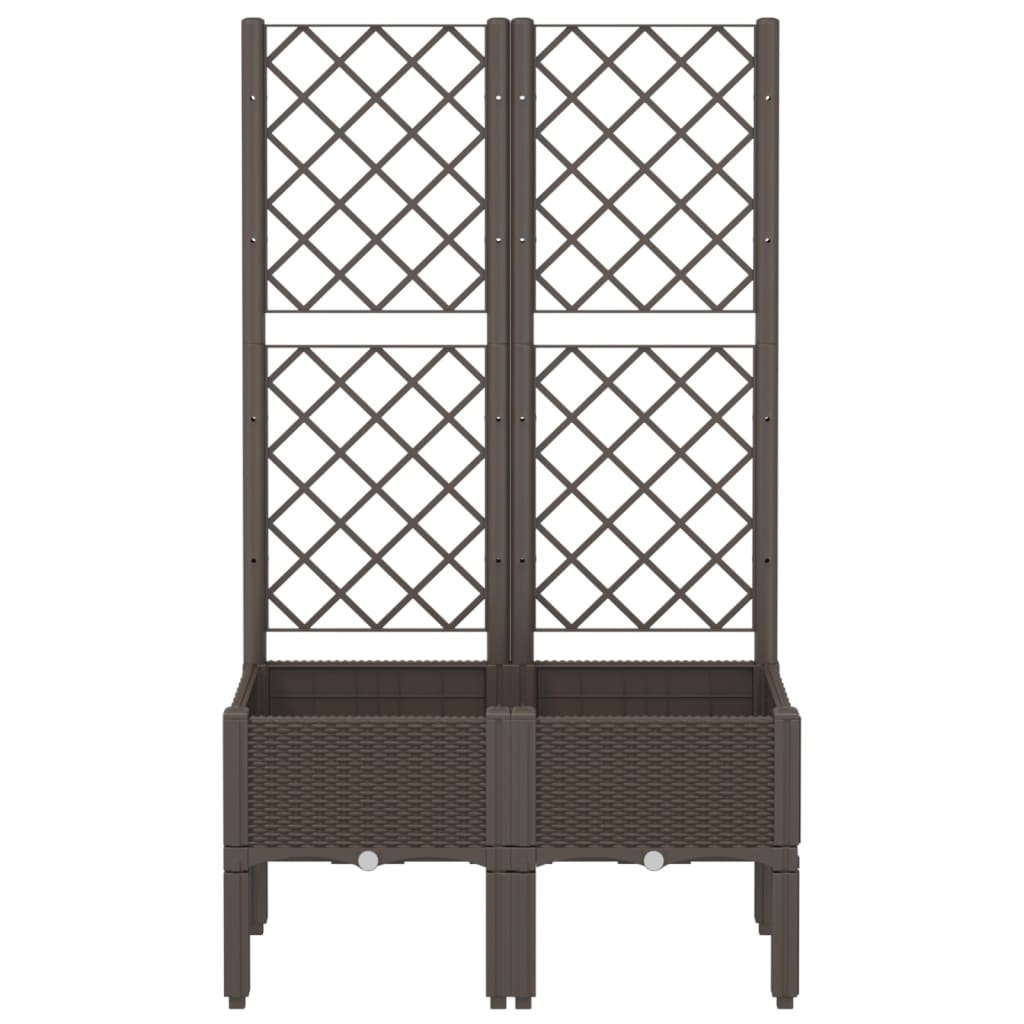 plantekasse med espalier 80x40x142 cm PP brun
