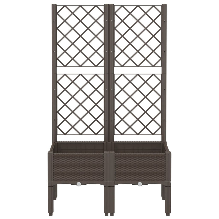 plantekasse med espalier 80x40x142 cm PP brun