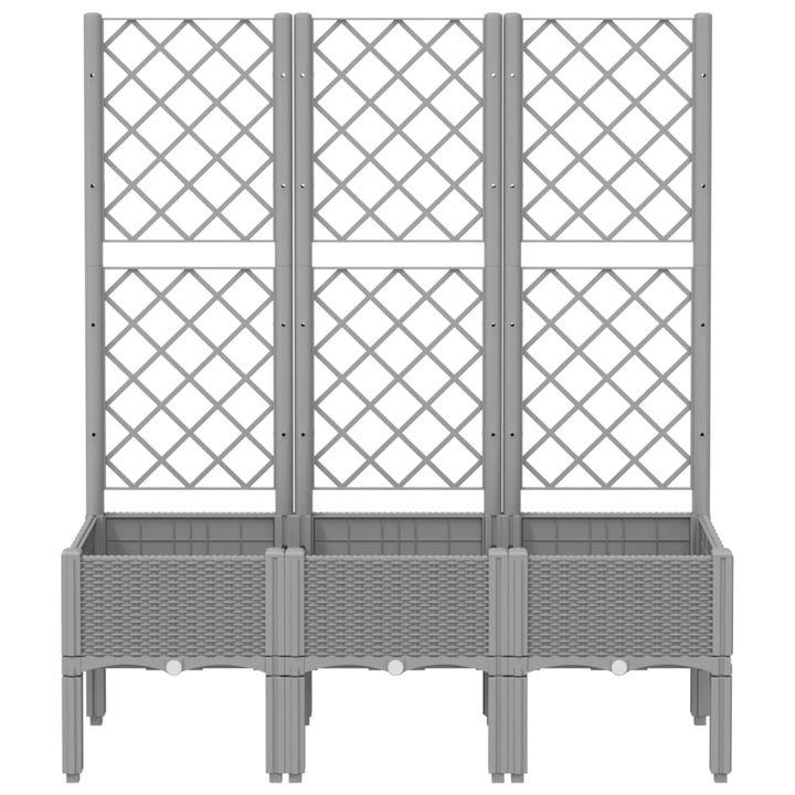 plantekasse med espalier 120x40x142 cm PP lysegrå