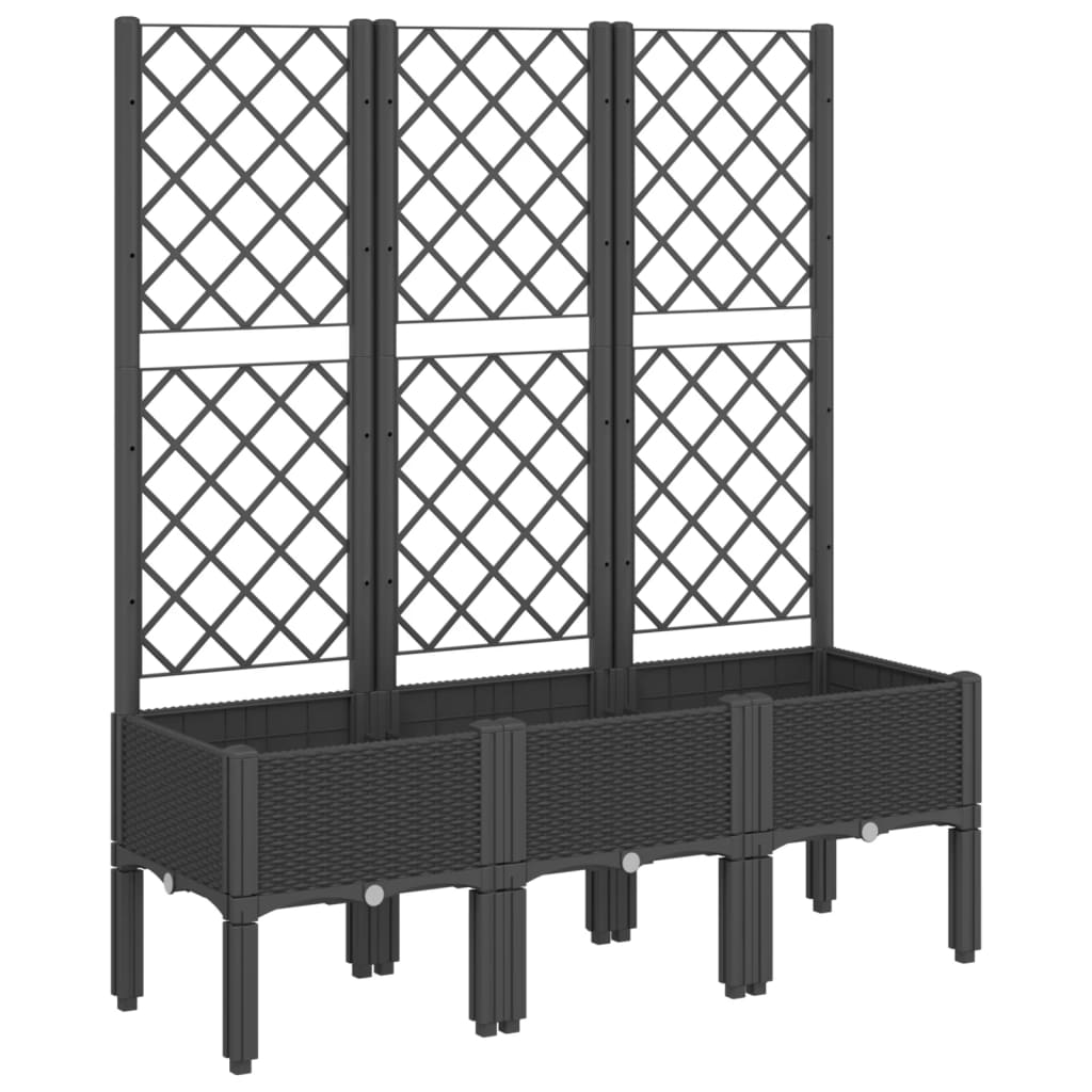 plantekasse med espalier 120x40x142 cm PP sort