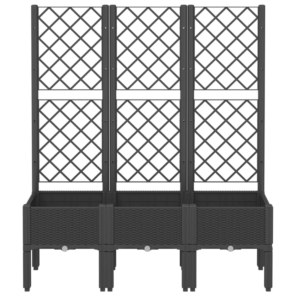 plantekasse med espalier 120x40x142 cm PP sort