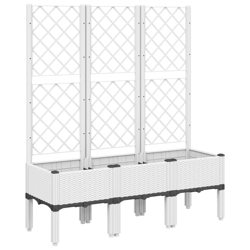 plantekasse med espalier 120x40x142 cm PP hvid