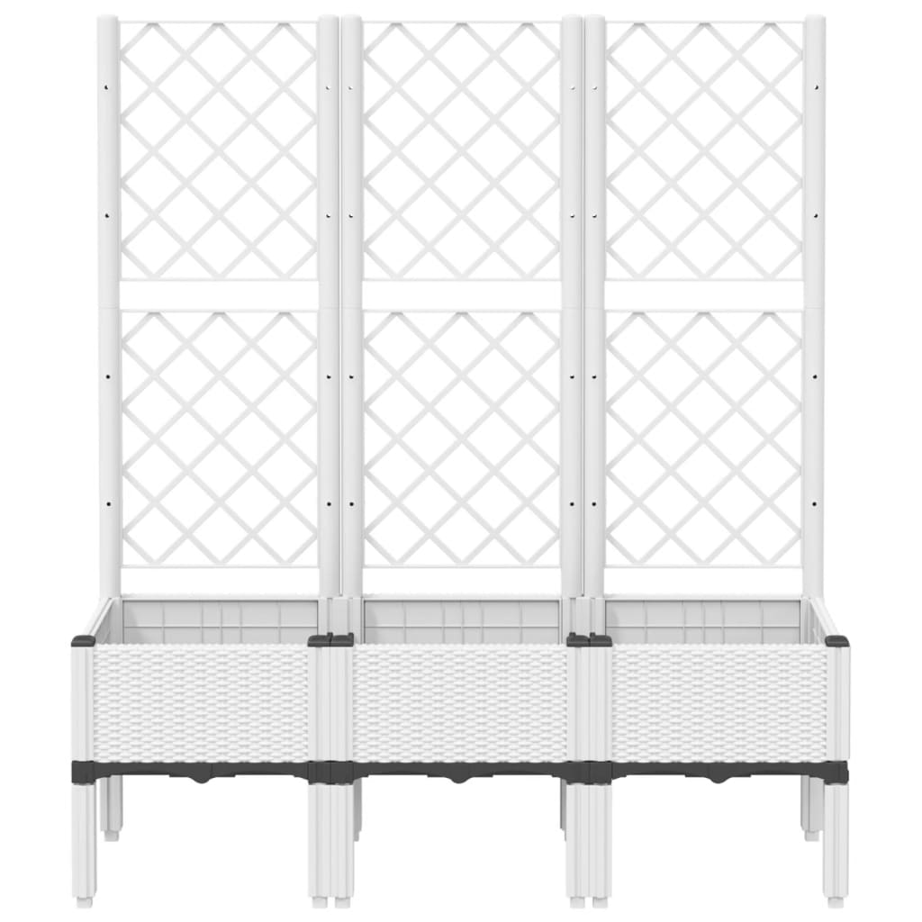 plantekasse med espalier 120x40x142 cm PP hvid