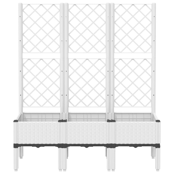 plantekasse med espalier 120x40x142 cm PP hvid