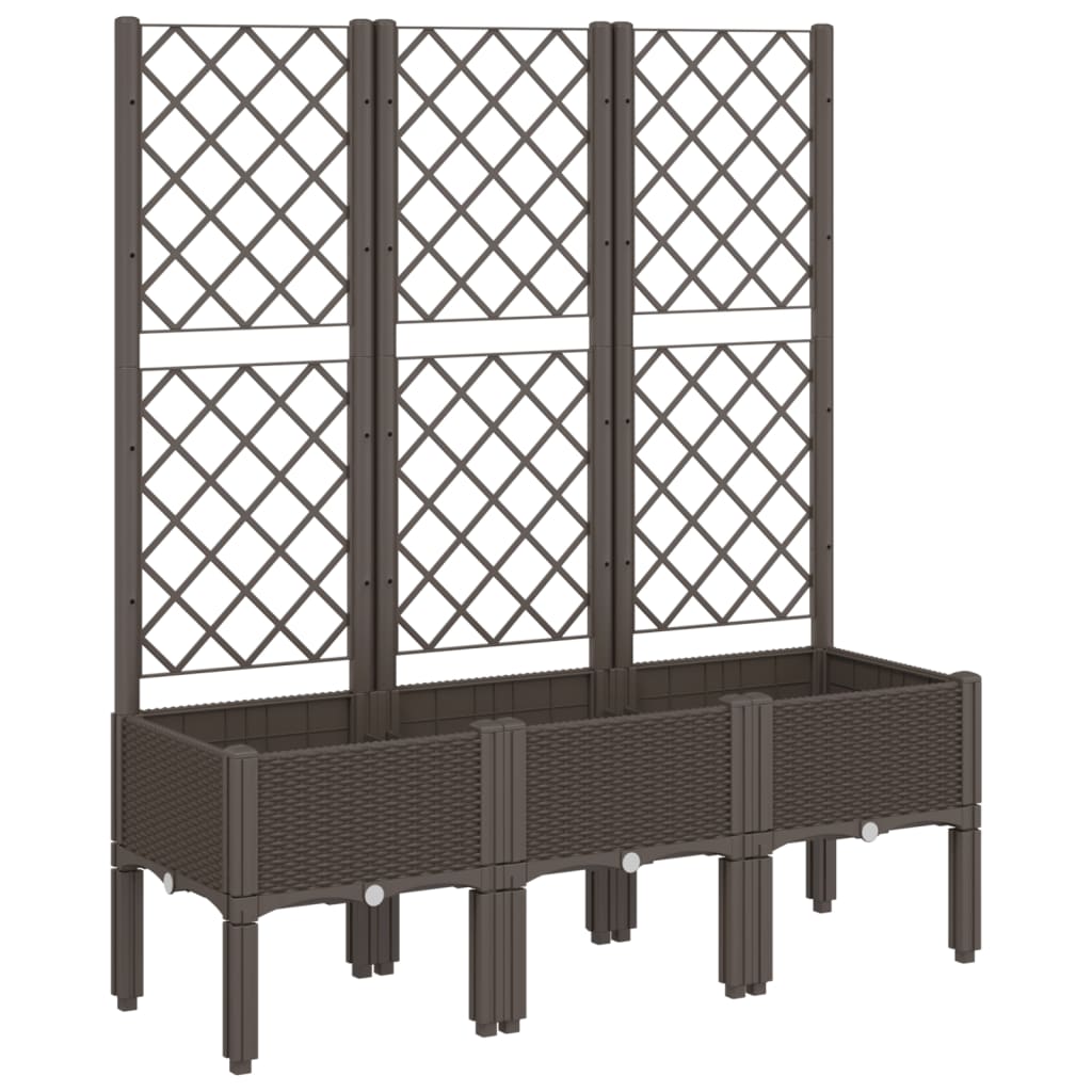 plantekasse med espalier 120x40x142 cm PP brun