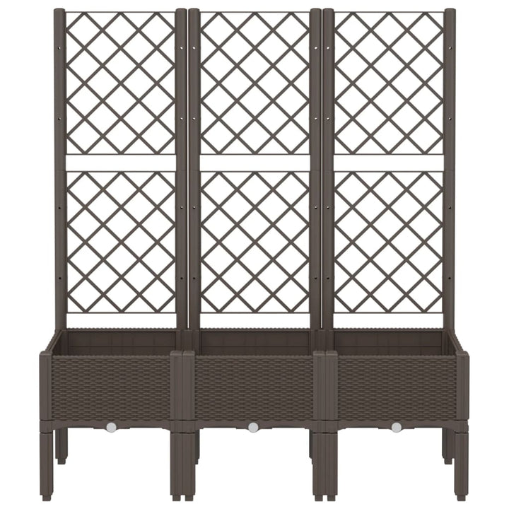 plantekasse med espalier 120x40x142 cm PP brun