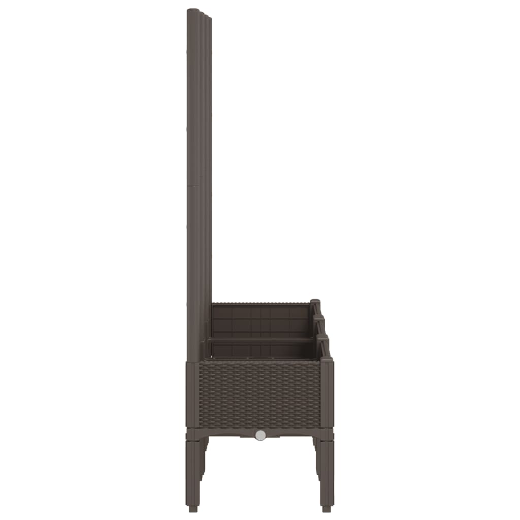 plantekasse med espalier 120x40x142 cm PP brun