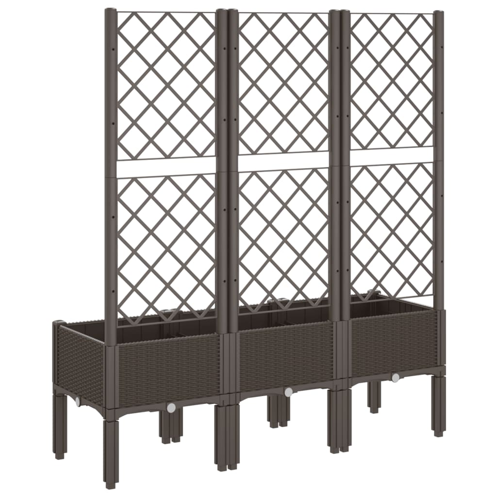 plantekasse med espalier 120x40x142 cm PP brun