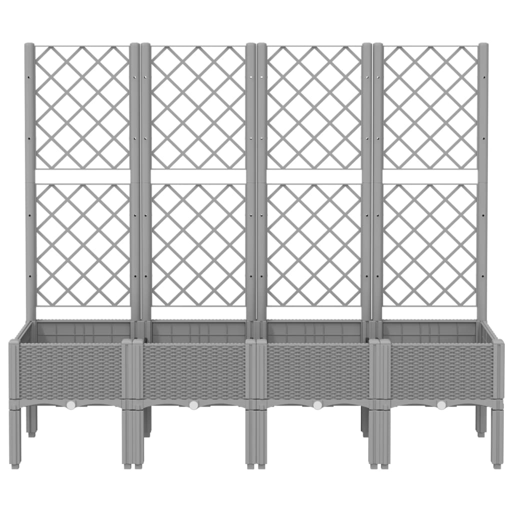 plantekasse med espalier 160x40x142 cm PP lysegrå