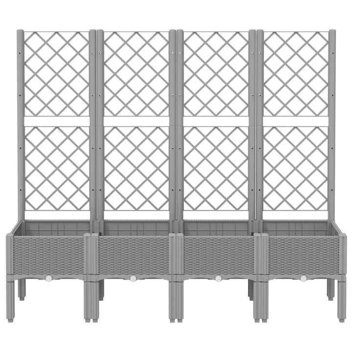 plantekasse med espalier 160x40x142 cm PP lysegrå