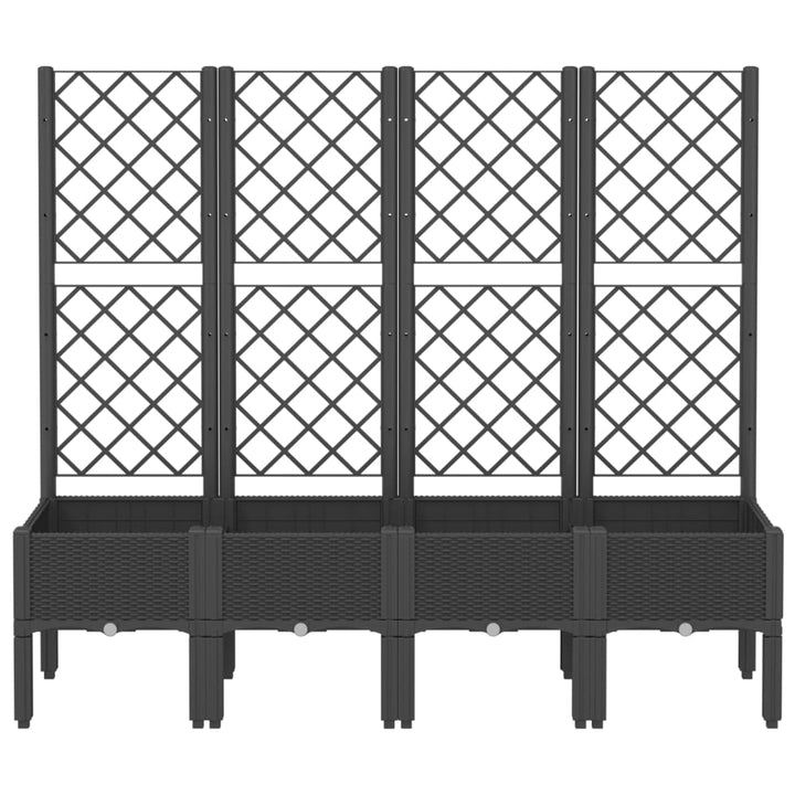 plantekasse med espalier 160x40x142 cm PP sort
