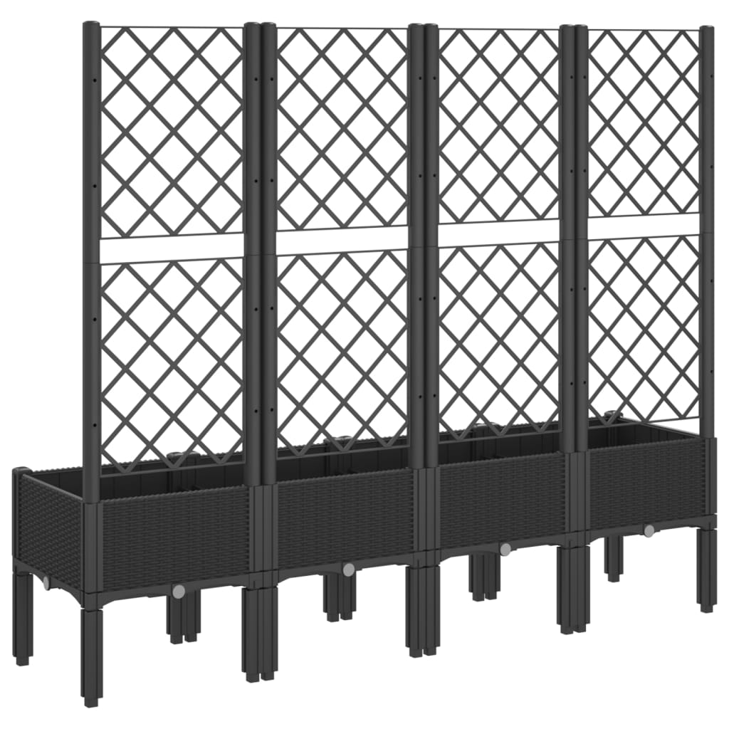 plantekasse med espalier 160x40x142 cm PP sort