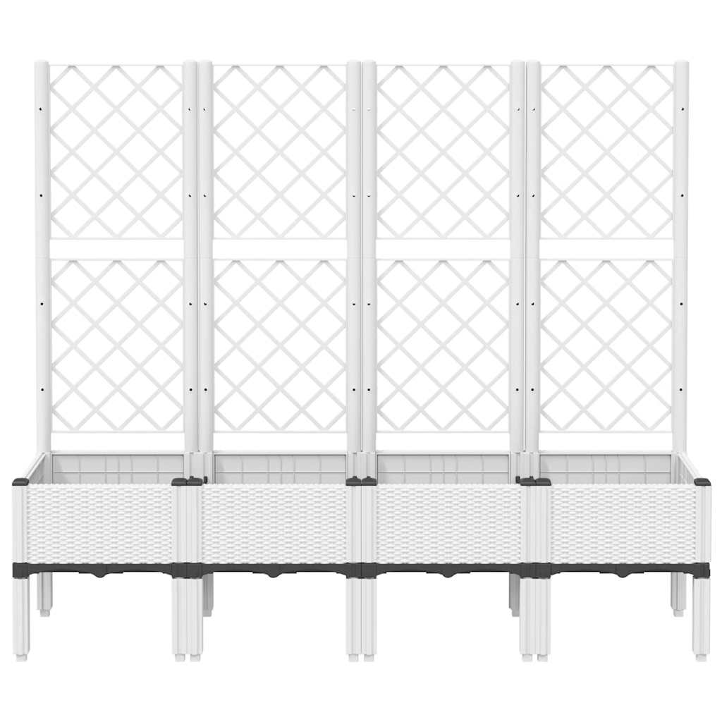 plantekasse med espalier 160x40x142 cm PP hvid
