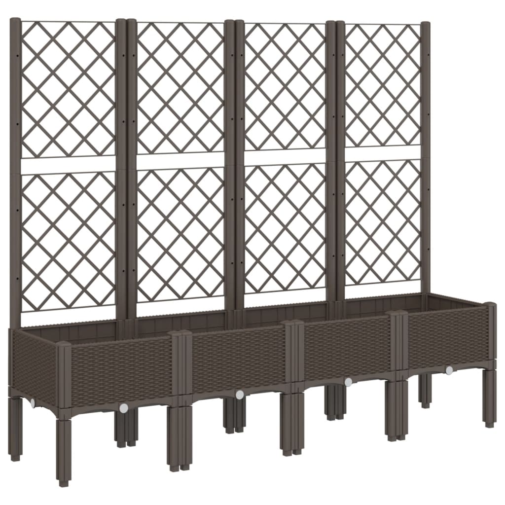 plantekasse med espalier 160x40x142 cm PP brun