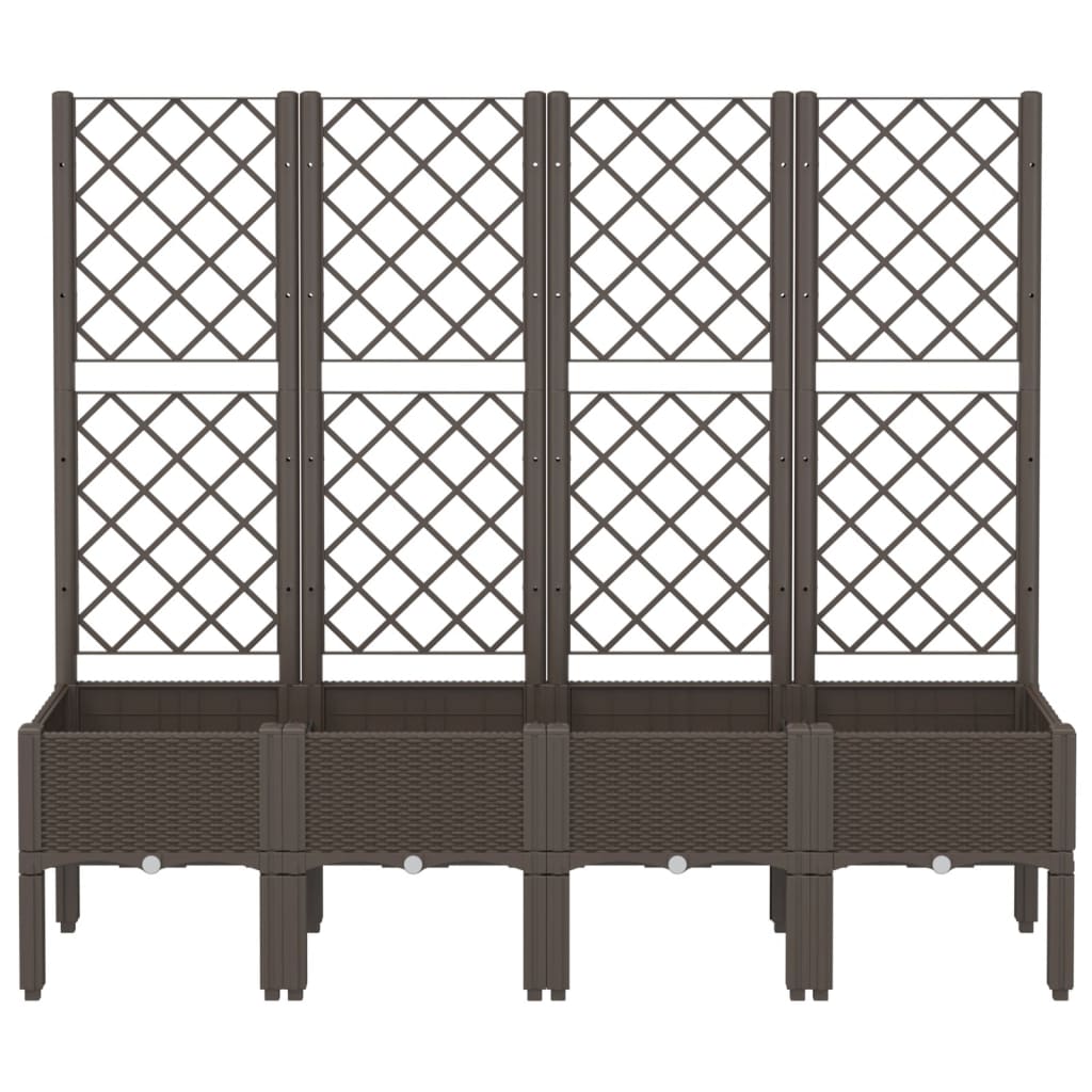 plantekasse med espalier 160x40x142 cm PP brun