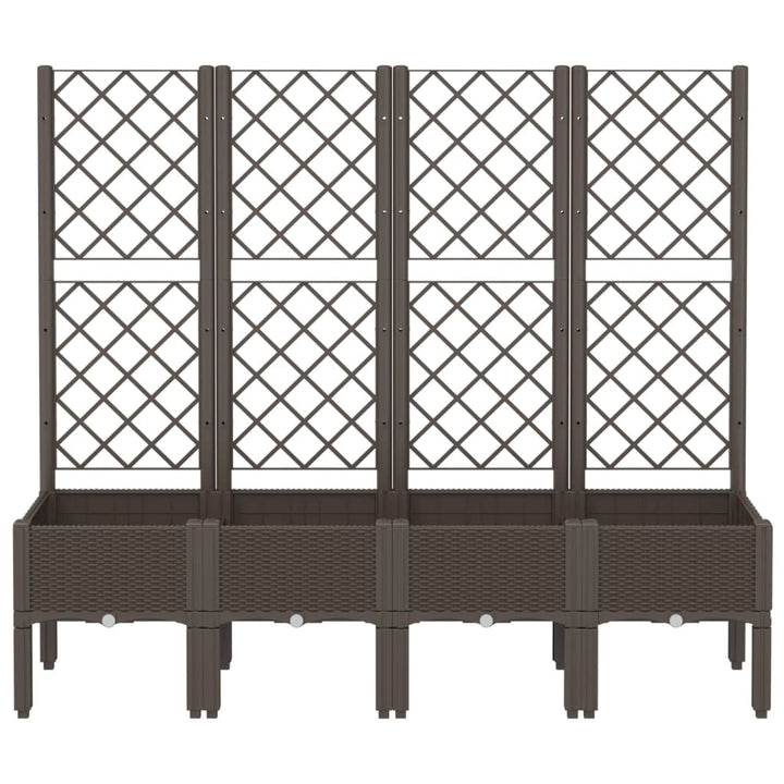 plantekasse med espalier 160x40x142 cm PP brun