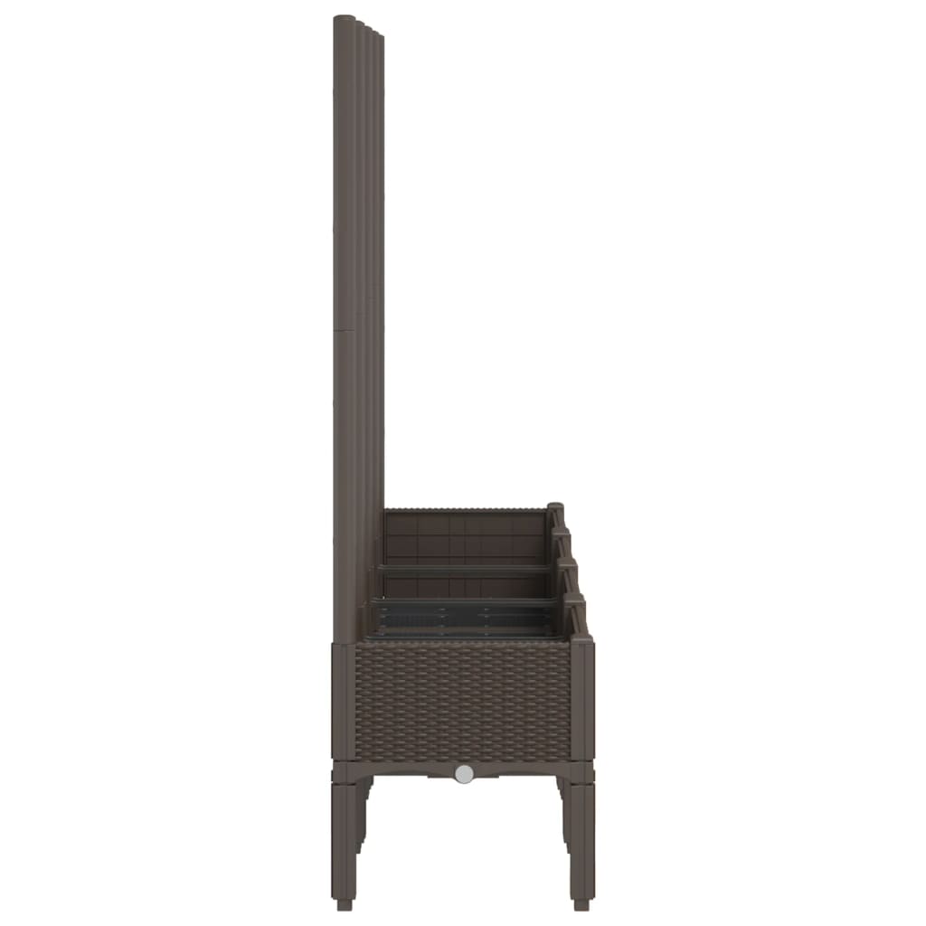 plantekasse med espalier 160x40x142 cm PP brun